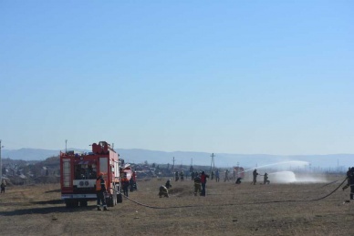 В Черногорске успешно прошла тренировка по ликвидации природного пожара
